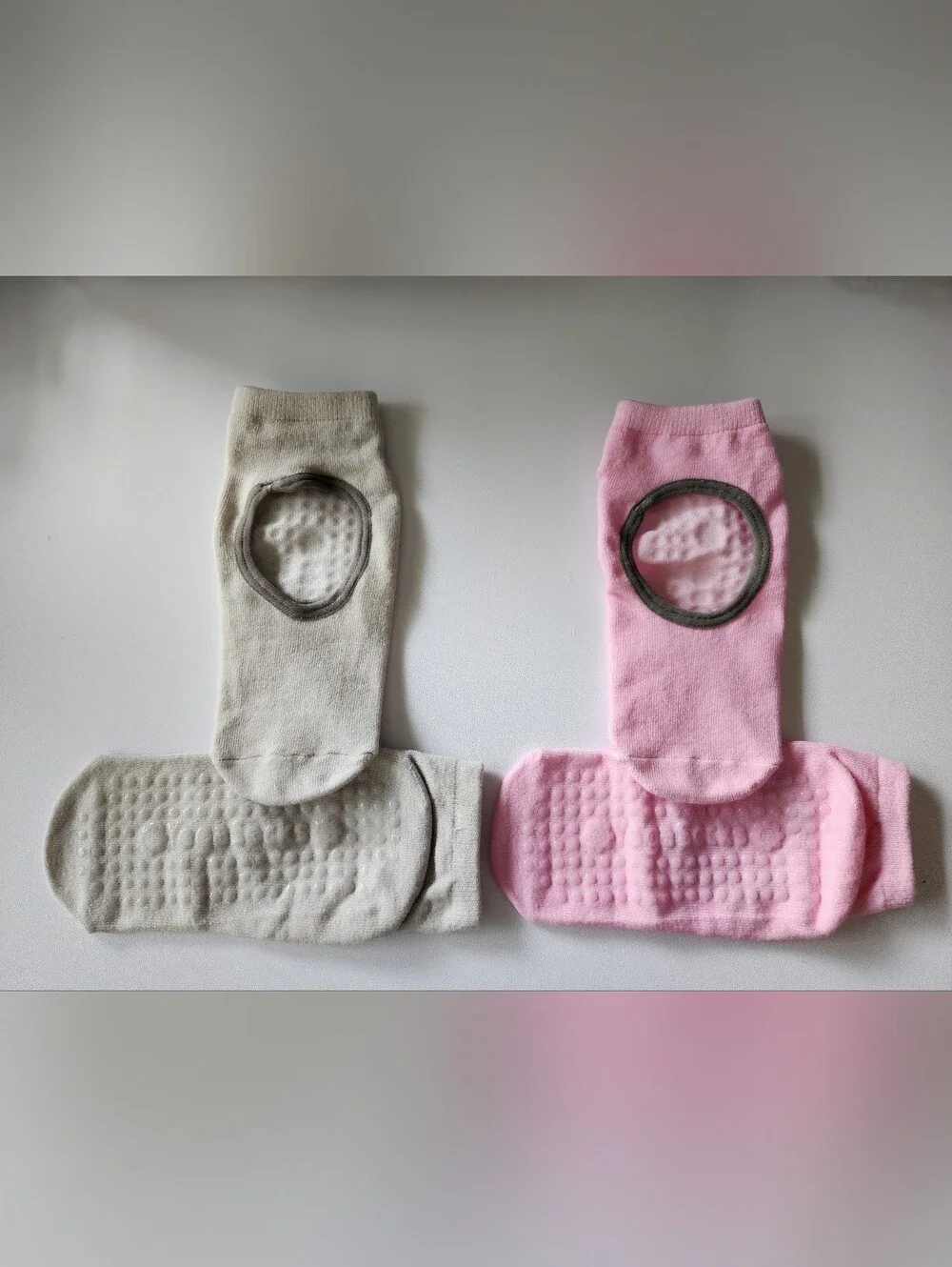 NWOT Yogasocks 2 Pack- Pink And Sage/Grey